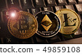 Bitcoin BTC, Ethereum ETH, Litecoin LTC coins on 49859108