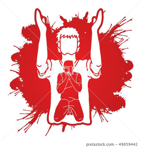 Man prayer, Praise to the Lord, graphic vector Man prayer, Praise to the Lord, graphic vector 49859442