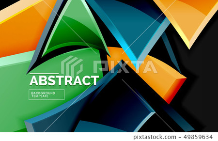 Squares and triangles geometrical background 49859634