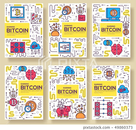 Bitcoin outline icons collection set. Modern technologies linear symbol pack. Template of thin line Bitcoin outline icons collection set. Modern technologies linear symbol pack. Template of thin line 49860373