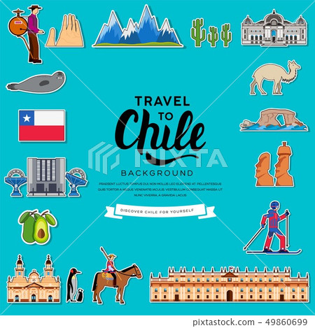 Country Chile travel vacation guide of goods, places and features. Set of architecture, fashion Country Chile travel vacation guide of goods, places and features. Set of architecture, fashion 49860699