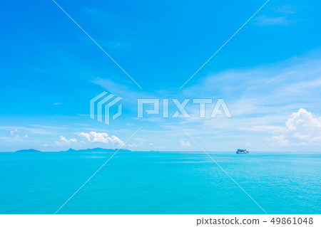 Beautiful sea and ocean with cloud on blue sky 49861048