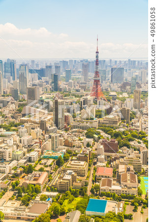Beautiful architecture building tokyo city with tokyo tower Beautiful architecture building tokyo city with tokyo tower 49861058