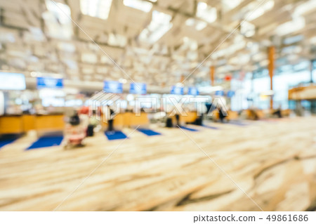 Abstract blur and defocused changi aiport terminal interior 49861686