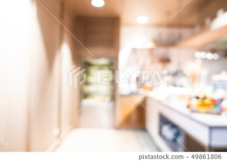 Abstract blur and defocused coffee shop cafe and buffet restaurant interior Abstract blur and defocused coffee shop cafe and buffet restaurant interior 49861806