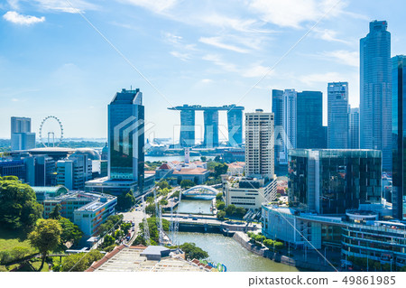 Beautiful architecture building exterior cityscape in Singapore city skyline 49861985
