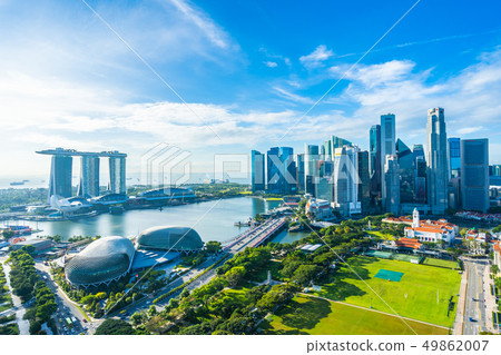 Beautiful architecture building exterior cityscape in Singapore city skyline Beautiful architecture building exterior cityscape in Singapore city skyline 49862007