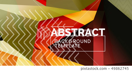 Vector triangular 3d geometric shapes background, modern poster design 49862745