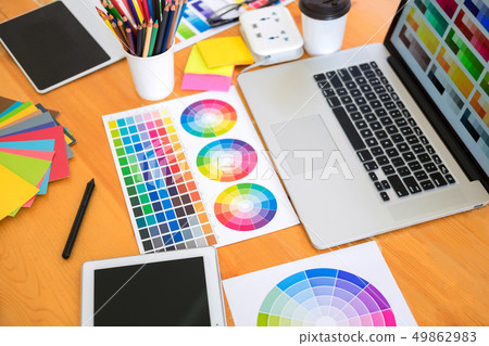 team Web designer working drawing something on 49862983