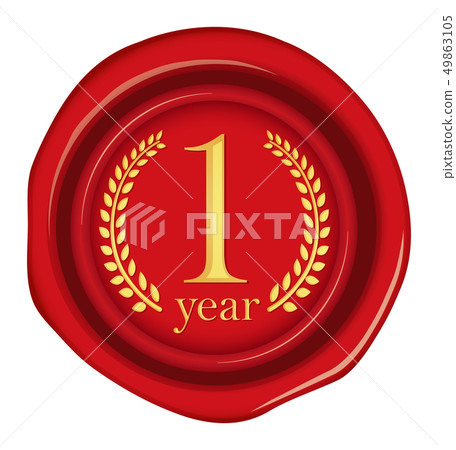 Sealing wax, seal wax illustration (anniversary, anniversary) / 1st anniversary Sealing wax, seal wax illustration (anniversary, anniversary) / 1st anniversary 49863105