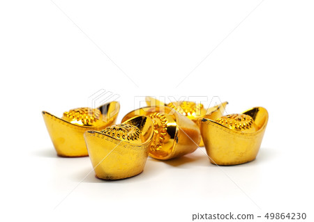 Chinese gold sycee or yuanbao boat ingot Chinese gold sycee or yuanbao boat ingot 49864230