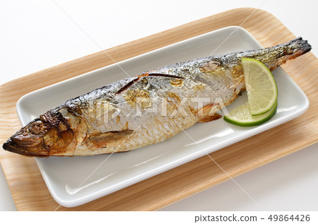 Herring salted with salt Herring salted with salt 49864426