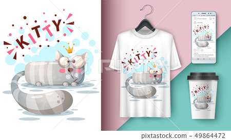 Crazy princess cat - mockup for your idea 49864472