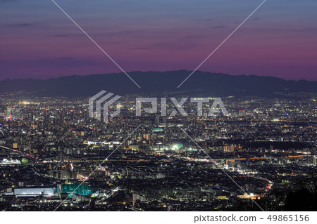 Night view of Osaka from Notoki Koma Skyline 49865156