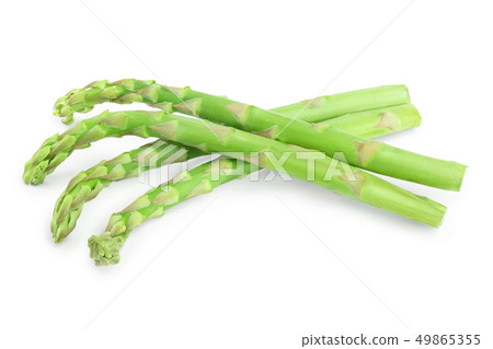 Fresh sprouts of asparagus isolated on white background 49865355