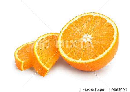 orange fruit slice isolated on white background orange fruit slice isolated on white background 49865604