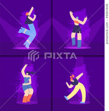 Dancing and Karaoke Singing Girl in Nightclub 49865606