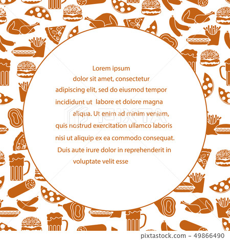 Beer, different types of food and fast food 49866490