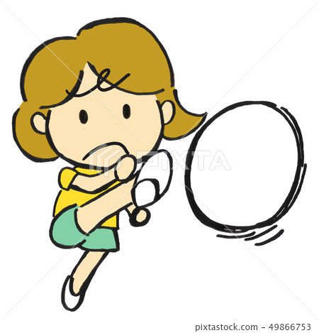 Illustration Female Two Head Soccer Ball Illustration Female Two Head Soccer Ball 49866753