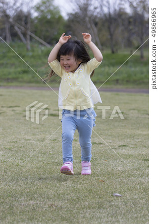 Girl who is running well 49866965