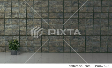 Plants on the empty ceramic room Plants on the empty ceramic room 49867828