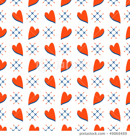 Seamless pattern with hearts Valentine's Day - Stock Illustration ...