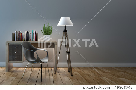 Bookshelf on living room empty. 3D rendering Bookshelf on living room empty. 3D rendering 49868743