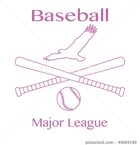 Baseball bats, ball and eagle Vector illustration 49869190