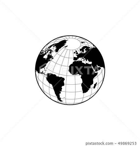 Globe icon with vector map. vector illustration Globe icon with vector map. vector illustration 49869253