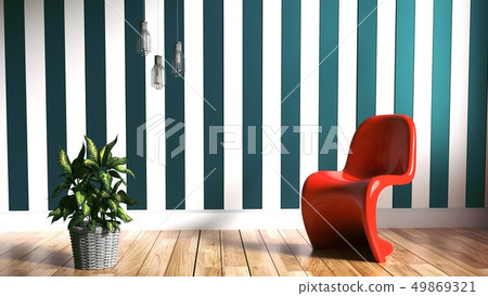 Living Room Scandinavian Style. 3D rendering 49869321