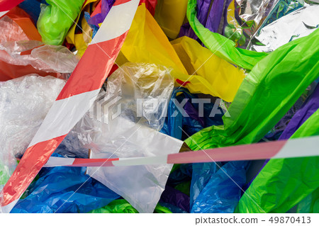 Colorful and toxic bright packages made of harmful plastic 49870413
