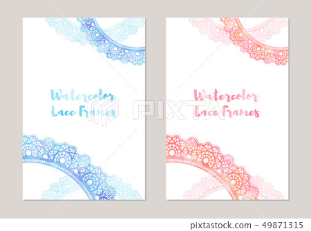 水彩觸摸花邊裝飾卡 49871315