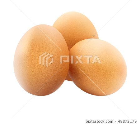 Chicken eggs isolated on white background. Chicken eggs isolated on white background. 49872179