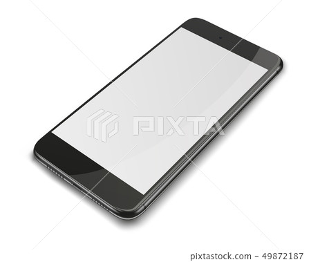 Realistic smart phone with blank screen isolated Realistic smart phone with blank screen isolated 49872187
