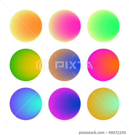 Trendy soft color round gradient set with abstract 49872200