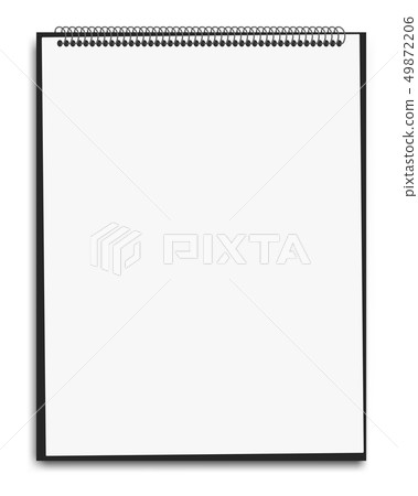 Vertical spiral notepad isolated. Vertical spiral notepad isolated. 49872206