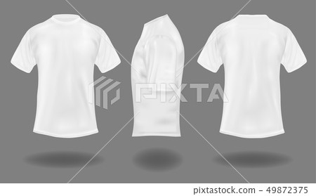 Set of white t-shirts . Set of white t-shirts . 49872375