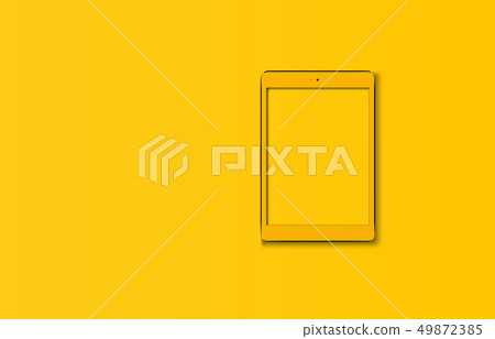Tablet computer isolated on yellow. Tablet computer isolated on yellow. 49872385