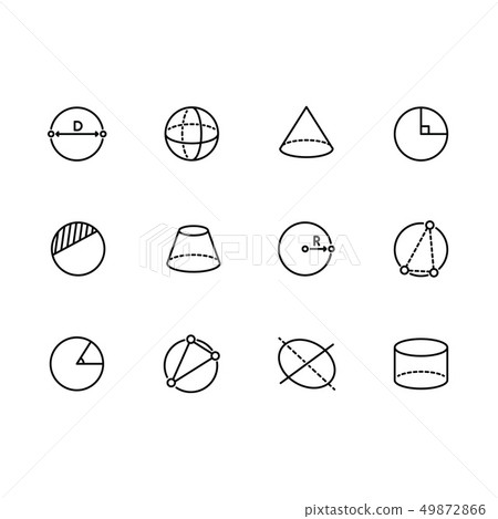 Simple set geometric figures illustration line... - Stock Illustration ...