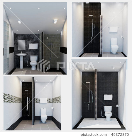 White toilet decoration in the bathroom White toilet decoration in the bathroom 49872870