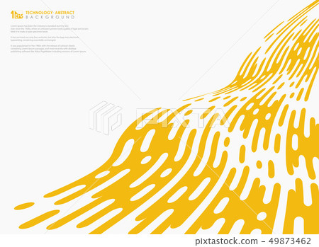 Abstract yellow color tech stripe wavy line 49873462