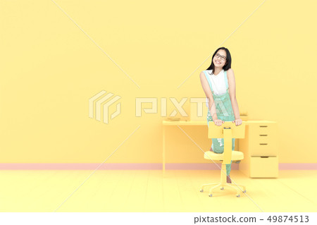 Young Woman on the office chair Young Woman on the office chair 49874513