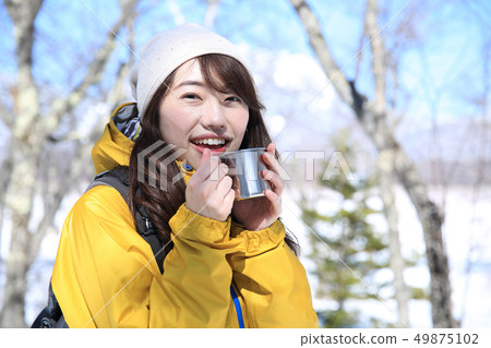 Woman enjoying winter leisure 49875102