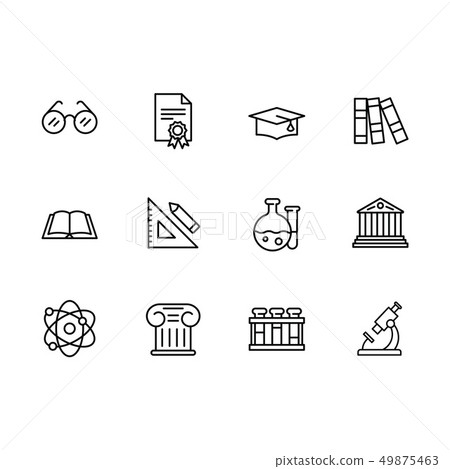 Simple set science, research and art illustration line icon. Contains such icon eyes glasses Simple set science, research and art illustration line icon. Contains such icon eyes glasses 49875463