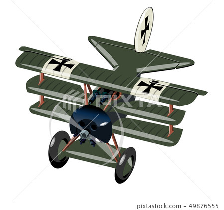 Cartoon Retro Fighter Plane isolated on white Cartoon Retro Fighter Plane isolated on white 49876555