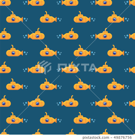 Pattern yellow submarine underwater in sea water. Seamless pattern yellow submarine floating under Pattern yellow submarine underwater in sea water. Seamless pattern yellow submarine floating under 49876756