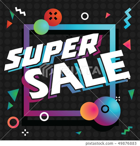Super sale in shopping on colorful background illustration. picture discounts in store and shopping 49876883