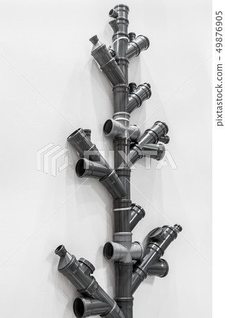 plastic pipes for water supply and Sewerage on the wall plastic pipes for water supply and Sewerage on the wall 49876905