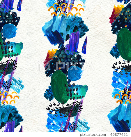 Seamless pattern made by hand drawn paint strokes. 49877431