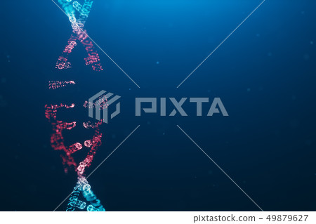 3D illustration Virus DNA molecule, structure. Concept destroyed code human genome. Damage DNA 3D illustration Virus DNA molecule, structure. Concept destroyed code human genome. Damage DNA 49879627